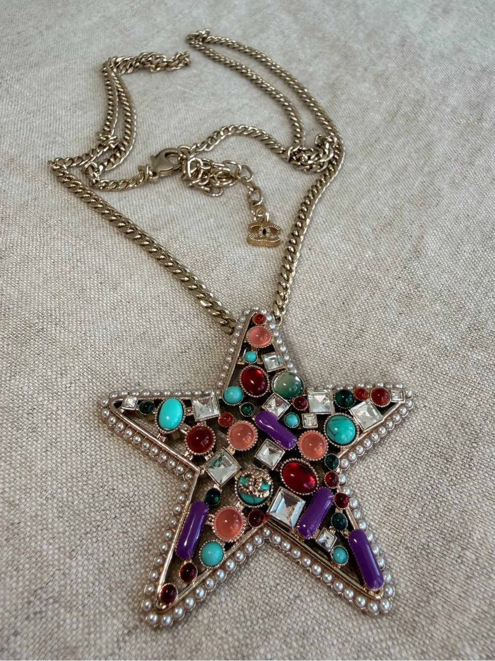 ⭐️Chanel Multicolor Star Pendant Necklace 🦄
